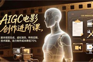 （16939期）AIGC电影创作进阶课，剧本视觉生成、虚拟演员、特效后期，技术赋能，助力制作成本降低70%